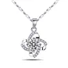 Pingente Protetor de Prata Esterlina 925 com Diamantes Completo Trevo de Quatro Folhas Colar Coreano Joias Retrô Europeias e Americanas Lote Misto Presente