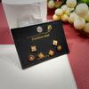 Set de Tres Piezas de Trébol Cortado con Láser de Acero Inoxidable, Diseño de Nicho de Moda, Set de Tres Piezas Transfronterizo de Pendientes Pequeños, Estilo de Moda Ins