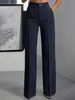 Comercio Exterior Transfronterizo Amazon Pantalones de Traje de Pierna Ancha con Rayas Verticales de Cintura Alta para Mujer Estilo Verano 2026 Moda Versátil Elegante para Viajar