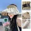Nuevo sombrero de sol de concha de verano protección solar sombrero de copa vacío de doble cara usable para mujer sombrero de tela de ala grande transpirable para exteriores sombrero versátil