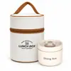 Panela Térmica Redonda de Aço Inoxidável 304 Copo para Arroz Sopa Tigela de Sopa Almoço Isolado Espessado Caixa Bento Conjunto de Tigelas de Arroz