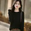 Colección Nueva Primavera 2026: Suéter de punto para mujer con cuello redondo y manga larga, Suéter fino sin costuras, Top versátil como capa base