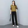 Promoção Relâmpago Conjunto Esportivo Casual da Moda 2026 Outono/Inverno Novidade Conjunto de Duas Peças Moletom com Gola Alta e Calça de Cintura Alta #812