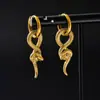 Pendientes Creativos Estilo Ins Europeo y Americano, Textura Galvanizada de Moda, Diseño Simple y Único, Pendientes en Forma de Serpiente