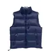 Fornecimento Exclusivo Transfronteiriço de Colete Quente Sleeveless com Logo de Cavalo Bordado em Patchwork, Colete Casual Espesso de Inverno com Zíper