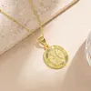 Collar de Cadena para Clavícula con Colgante de Símbolo Icono de las Doce Constelaciones Nuevo Transfronterizo Europeo y Americano Cadena de Pareja Venta al por Mayor