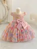 Vestido de Princesa Esponjoso para Niña Moda Bebé Lazo Elegante Vestido de Banquete para un Año Disfraz de Baile para Anfitrión de Festival de Jardín de Infancia