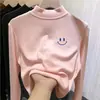 Blusa Básica Casual Manga Longa de Veludo Zhongda Tongde 2026 Novo Estilo Outono/Inverno Blusa de Outono para Meninas com Gola Meia-Alta