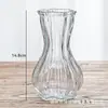 Vaso Mini de Vidro Alto Padrão Francês Americano com Relevo Retro Arranjo de Flores Secas Decoração de Plantas Verdes