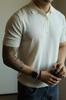 Camisa Polo Casual Vintage Listrada Colorida de Seda Gelada Manga Curta Moda Adolescente Malha Camiseta Roupa Masculina