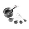 Juego de 8 piezas de tazas medidoras y cucharas medidoras de acero inoxidable para cocina y hogar con báscula, herramientas para hornear, juego de cucharas medidoras, cuchara multifunción