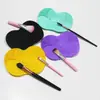 Almohadilla Limpiadora Pequeña con Forma de Manzana para Brochas de Maquillaje con Base de Succión, Herramienta Portátil para Limpiar Brochas de Maquillaje