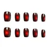 Vermelho Sangue de Pombo Escuro Olho de Gato Textura de Alto Padrão Estilo Menina Estilo Irmã Mais Velha Manicure Estilo Curto 30-t Unhas Usáveis