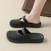 Sandalias de Punta Cerrada Estilo Nuevo para Verano, Zapatos Tejidos Antideslizantes para Mujer con Suelas Suaves, Huecos y Transpirables, Adecuados para Uso Diario Casual