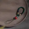 Lanyard de Muñeca para Teléfono Corto Tejido a Mano, Pulsera Anillo para Mujeres, Duradero y Exquisito, con Diseño de Loto y Vintage