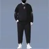 Traje de primavera y otoño para hombre de talla grande, sudadera holgada para hombres más corpulentos, conjunto deportivo casual de dos piezas para hombre talla extragrande
