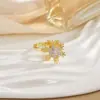 Anillo Giratorio de Nicho Personalizado para Mujer con Circonita Microincrustada, Elegante y Fresco, Sensación de Alta Gama, Joyería Versátil de Anillo Redondo con Diamantes Completos