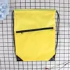 Bolsa de cordón con cremallera de tela de poliéster con LOGO estampado, mochila, bolsillo de cordón de tela de algodón, venta al por mayor al contado