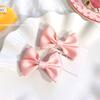 Accesorios para el cabello con lazo para niñas, horquilla de tela de color liso con lazo, pinza para flequillo lateral para niñas, horquilla rota que no se golpea el cabello.