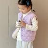 Colete infantil Outono e inverno Menino lã seda exterior cardigan algodão jaqueta colete infantil colete quente