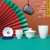 Juego de Té Portátil de Porcelana Blanca tipo Cápsula Juego de Té Kung Fu Taza de Té de Viaje Una Tetera Tres Tazas Regalo con Logo para Regalar