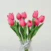 Venda Quente Transfronteiriça PU Artificial Mini Tulipa Decoração de Casa Gradiente Flor Artificial Ornamento Atmosfera da Casa Adereços Flor