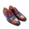 Zapatos de Cuero para Hombre Goodyear, Zapatos Oxford Brogue Británicos Tallados, Zapatos de Exportación para Caballero con Bloques de Color, Formales Casuales de Negocios