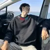 Sudadera de estilo americano de moda con forro polar para hombre, nueva colección otoño e invierno 2026, estilo vintage de alta costura, top deportivo pullover fresco y holgado
