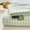 Algodão Puro Classe A Roupa de Dormir Despojada Lavável Lençol de Cama de Solteiro Cor Sólida Algodão Nu Fronha de Travesseiro de Solteiro Duplo Conjunto de Três Peças Venda por Atacado