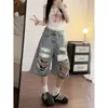 Shorts de mezclilla para niña, verano 2026, estilo nuevo, ropa exterior de verano para niños, pantalones para niños, shorts para niñas grandes, shorts hasta la rodilla, delgados