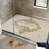 Alfombra de baño de estilo europeo, antideslizante, para inodoro, para toda la tienda, ducha, desagüe de inodoro, fácil de limpiar, con anillo de seda