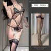 Lencería Sexy Nuevo Sexy Conjunto de Sujetador Push-Up de Tres Puntos Conjunto con Cortes Tirantes Abertura en la Entrepierna No Necesita Quitarse Qqny Mujeres