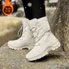 Amantes del noreste botas de nieve para mujer altas impermeables antideslizantes zapatos gruesos de algodón para hombre zapatos cálidos con forro polar zapatos de senderismo una generación de pelo