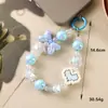 Color Caramelo Amor Perlas Cadena para Teléfono Móvil Cadena de Extensión para Bolso con Lazo Colgante Llavero Colgante Regalo Pequeño Venta al por Mayor