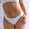 Europa y Estados Unidos joyería transfronteriza sexo viento frío anillo exagerado costura cadena de cintura moda femenina sexy chica caliente cadena corporal