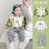 Macacão de Bebê Outono Novo Estilo Moda para Menino Fato Dividido Elegante de Três Peças Roupas de Menino Roupas Casuais para Passeio Primavera e Outono Tendência