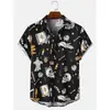 Nova camisa de manga curta 3D transfronteiriça Camisa impressa de Halloween camisa masculina de festa solta Europa e Estados Unidos DIY para figurar