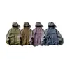 Chaqueta con Capucha Reflectante de Secado Rápido para Hombre Otoño Deportes de Montaña Ocio al Aire Libre Combinación de Colores Chaqueta Cortavientos