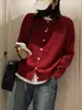 Outono Inverno Bordado Gato Gola Redonda Macio Confortável Blusa Suéter Estilo Coreano Tricô Roupa Exterior Preto Tamanho Único Damasco