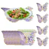Ca131 Manteles con Forma de Flor Mariposa Morada Decoración de Fiesta Papel Fiesta de Primavera Manteles Desechables