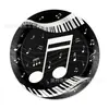 Bp021 Plato de Papel Nota Musical Fiesta Navideña Vajilla para 8 Personas Teclado Blanco y Negro Decoración Plato Desechable