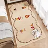 Tapete fofo de desenho animado para sala de estar, feito de falso cashmere, antiderrapante, amigável à pele, tapete de cabeceira de quarto, tapete para sofá e mesa de centro, fácil de manter