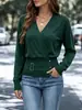 Suéter de punto abotonado de doble cuello para mujer, de otoño e invierno, transfronterizo, suave, cómodo, holgado, versátil, moderno, suéter casual de punto