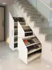 Armario de escalera armario de almacenamiento debajo de la escalera armario inclinado en la escalera armario de zapatos extraíble armario de almacenamiento estante angulado