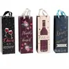 Bolsa de Regalo Navideña Bolsa de Papel Kraft Navideña Bolsa para Vino Tinto Bolsa Individual para Botella de Vino Bolsa de Regalo para Vino Personalizada