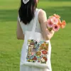 Bolsa de Lona com Ilustração de Cidade, Bolsa Tote de Lona Chinesa Excepcional, Bolsa de Compras Ecológica Personalizada de Grande Capacidade, Bolsa de Pano para Check-In de Atrações Turísticas