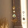 Pegador de Sol Latão Borboleta Cristal Sino de Vento Decoração de Janela de Quarto Ornamento para Pendurar no Carro Estilo Pastoral Presente