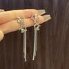 Aretes Coreanos Estrella Diamante Completo Borla Larga Temperamento Lujo Ligero Nicho Diseño de Alta Gama