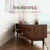 Juego de mueble de TV y mesa de centro, diseño tejido de ratán retro, marco de madera maciza, mueble de almacenamiento estilo francés para sala de estar, adecuado para apartamentos pequeños, uso doméstico