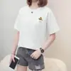 Camiseta de Manga Curta para Mulheres Plus Size de Comércio Exterior, Novo Estilo Verão 2026, Caimento Solto para Mulheres Plus Size, Manga Meia-Manga, Cobre a Barriga, Top para Mães de Meia-Idade